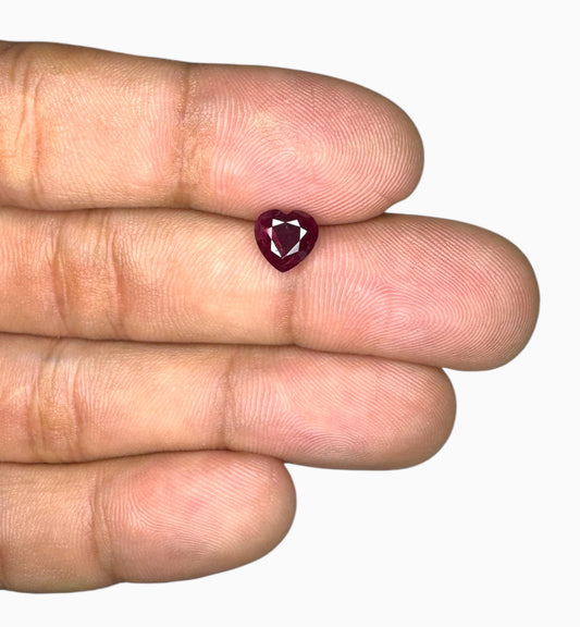 Natural ruby Stone 1.67 Carats Heart Shape 7x7mm