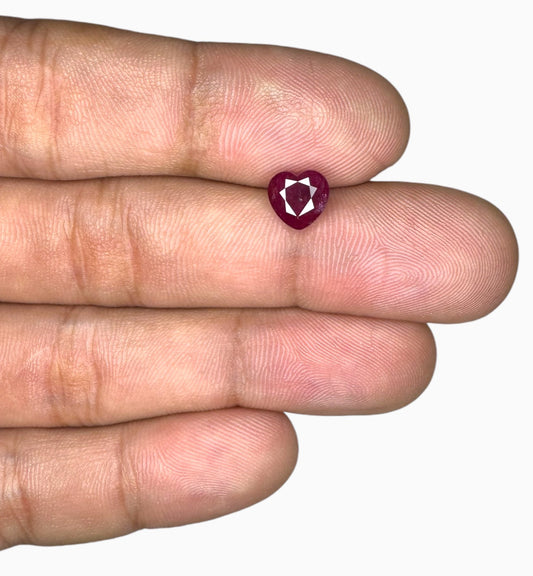 Natural ruby Stone 1.99 Carats Heart Shape 7x7mm