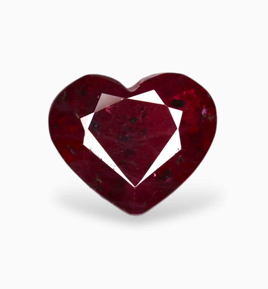 Natural ruby Stone 2.42 Carats Heart Shape 8.5x7.2mm