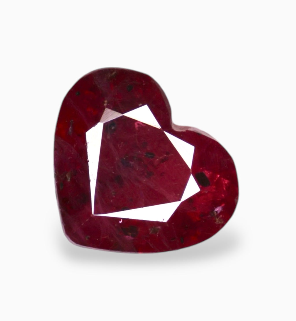 Natural ruby Stone 2.42 Carats Heart Shape 8.5x7.2mm