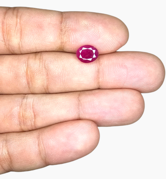 Natural Ruby Stone 2.45 Carats Oval Shape Mozambique Origin Size 8.7x7mm