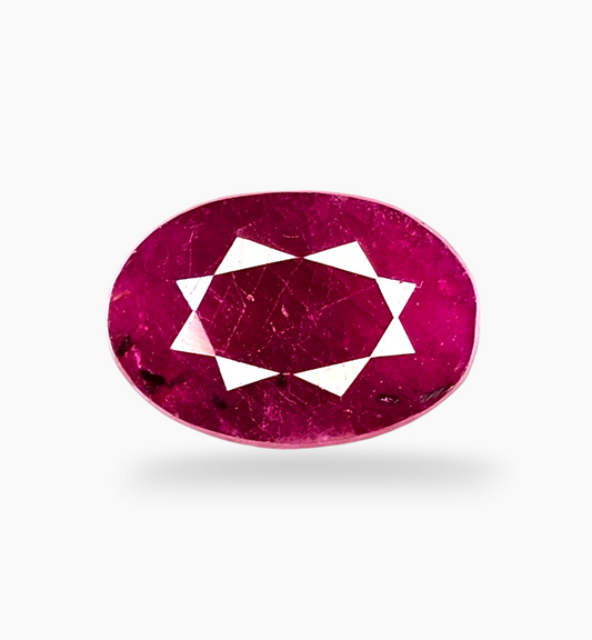 Natural Ruby Stone 2.56 Carats Oval Shape Mozambique Origin Size 9.4x6.5mm