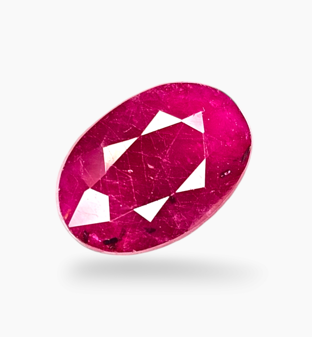 Natural Ruby Stone 2.56 Carats Oval Shape Mozambique Origin Size 9.4x6.5mm