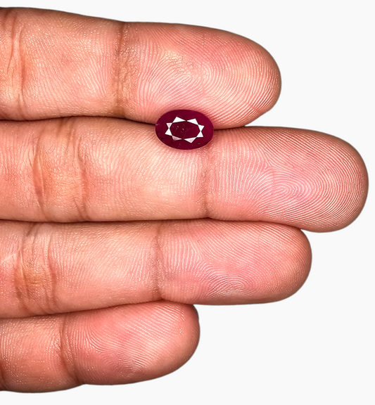 Natural Ruby Stone 2.56 Carats Oval Shape Mozambique Origin Size 9.4x6.5mm