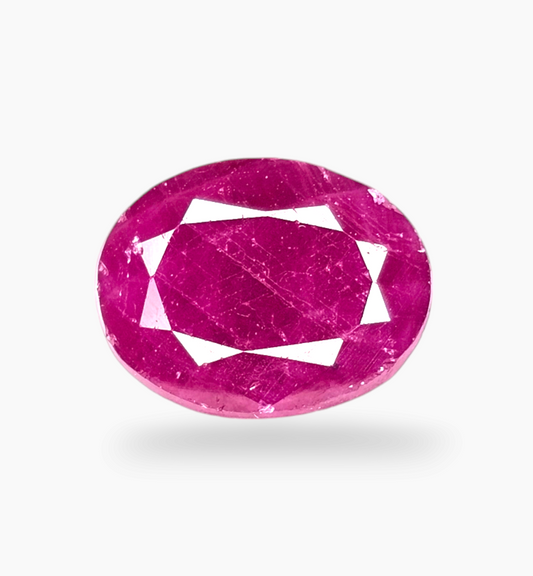 Natural Ruby Stone 2.67 Carats Oval Shape Mozambique Origin Size 8.9x6.9mm