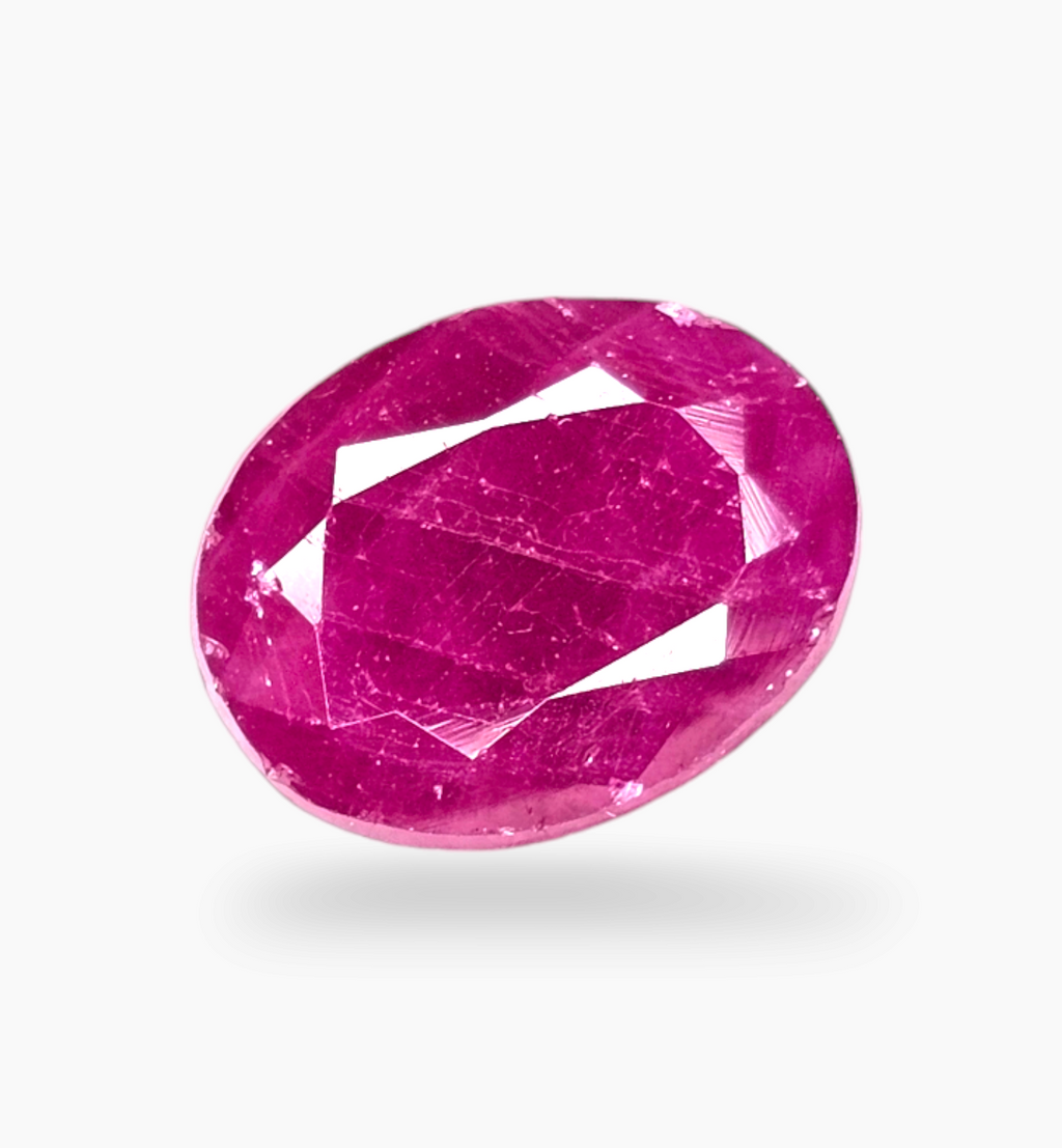 Natural Ruby Stone 2.67 Carats Oval Shape Mozambique Origin Size 8.9x6.9mm
