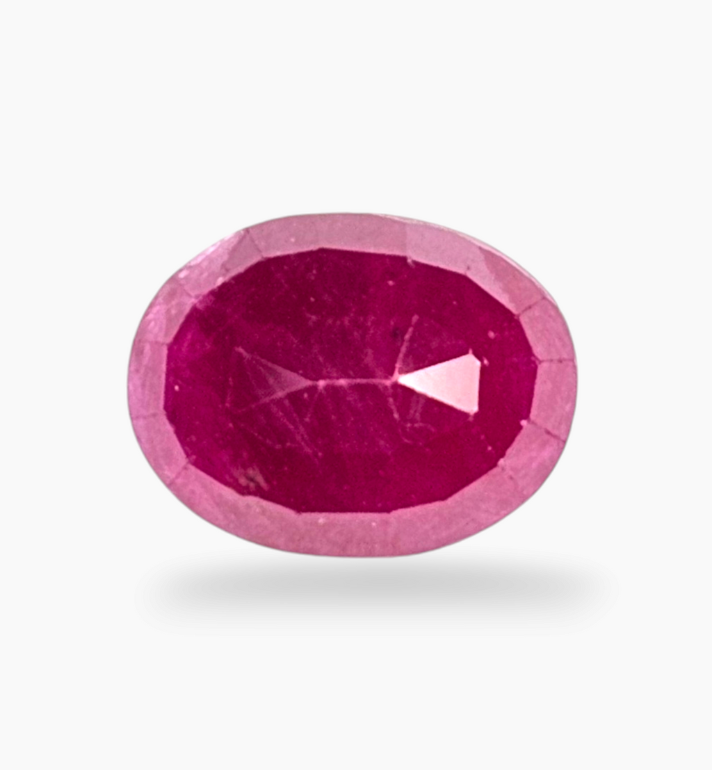 Natural Ruby Stone 3.27 Carats Oval Shape Mozambique Origin Size 9.7x7.5mm