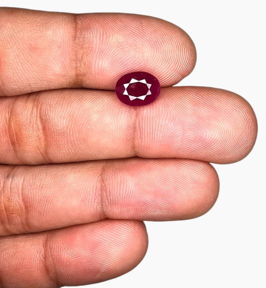 Natural Ruby Stone 3.27 Carats Oval Shape Mozambique Origin Size 9.7x7.5mm