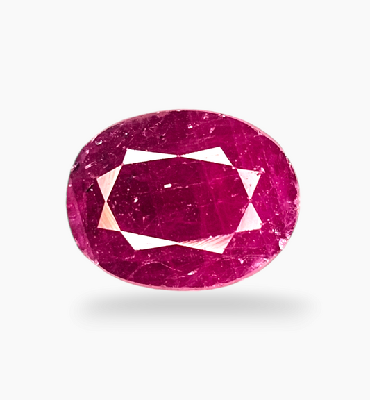 Natural Ruby Stone 3.45 Carats Oval Shape Mozambique Origin Size 9.6x7.5mm