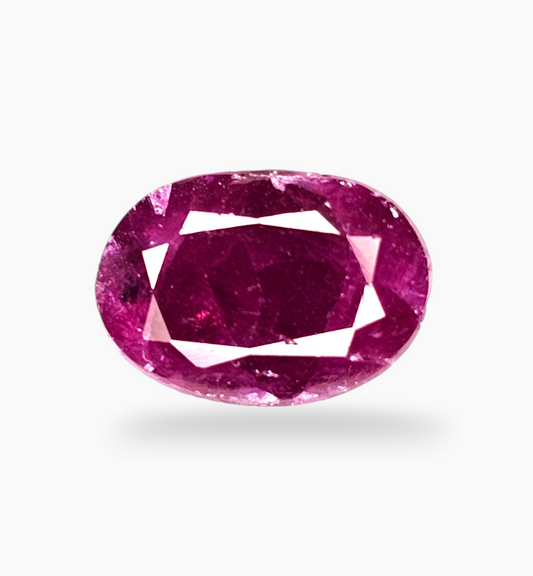 Natural Ruby Stone 3.48 Carats Oval Shape Mozambique Origin Size 10x7mm