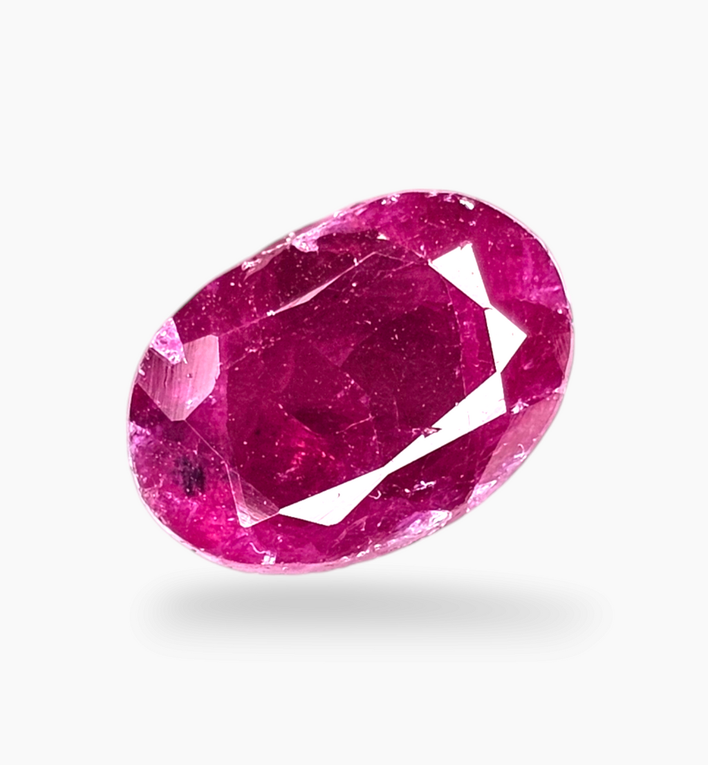 Natural Ruby Stone 3.48 Carats Oval Shape Mozambique Origin Size 10x7mm