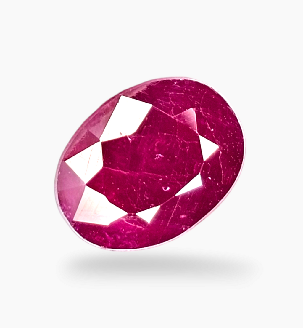 Natural Ruby Stone 3.58 Carats Oval Shape Mozambique Origin Size 9.7x7.2mm