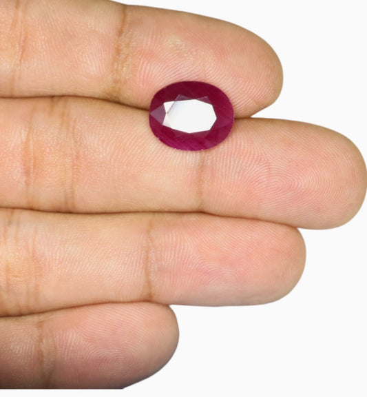 Natural Ruby Stone 8.95 Carats Oval Shape Mozambique Origin Size 13.7x11.5mm