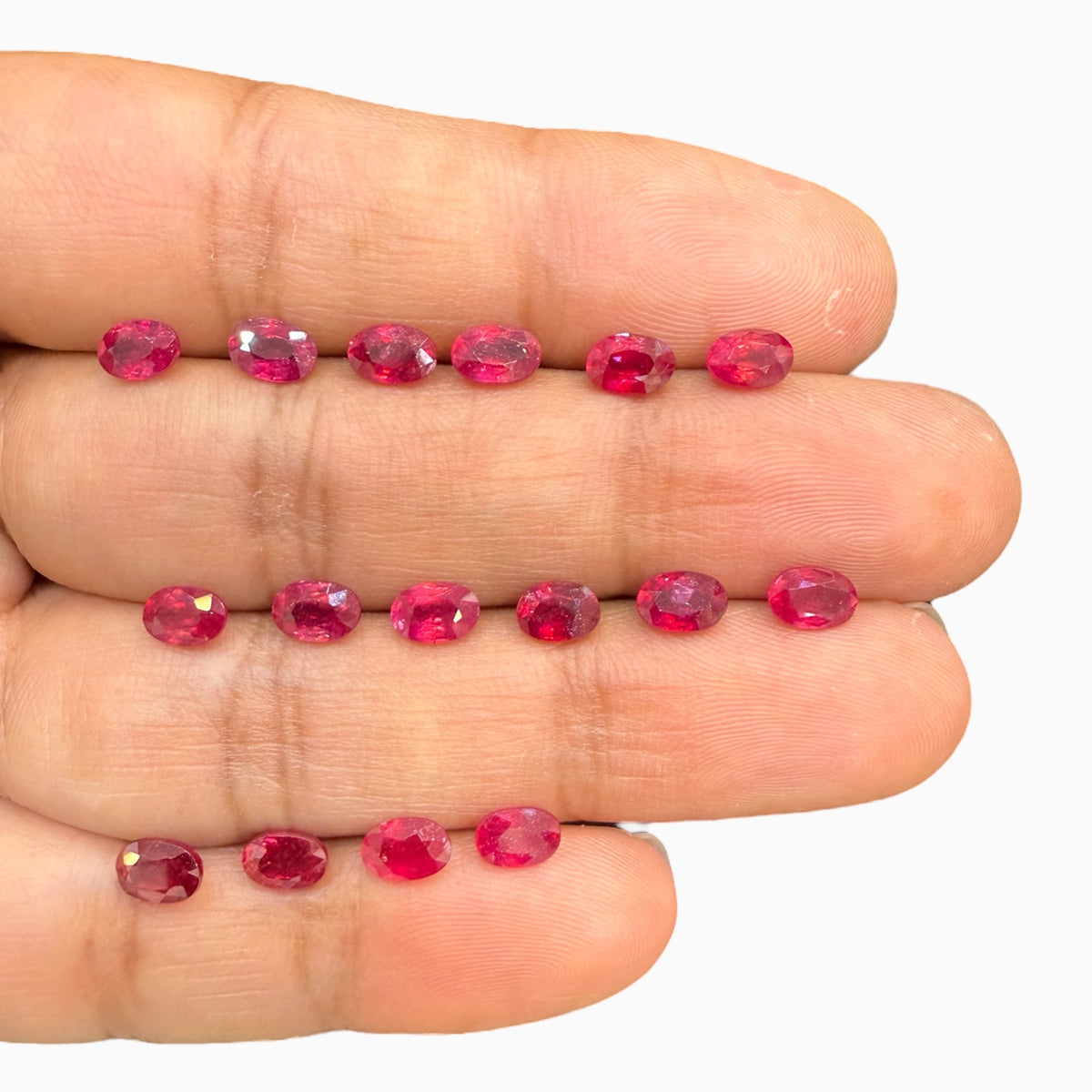 Ruby Oval Stone (GF) 6x4 mm Lot From 0.50 - 0.80 Carats Calibration