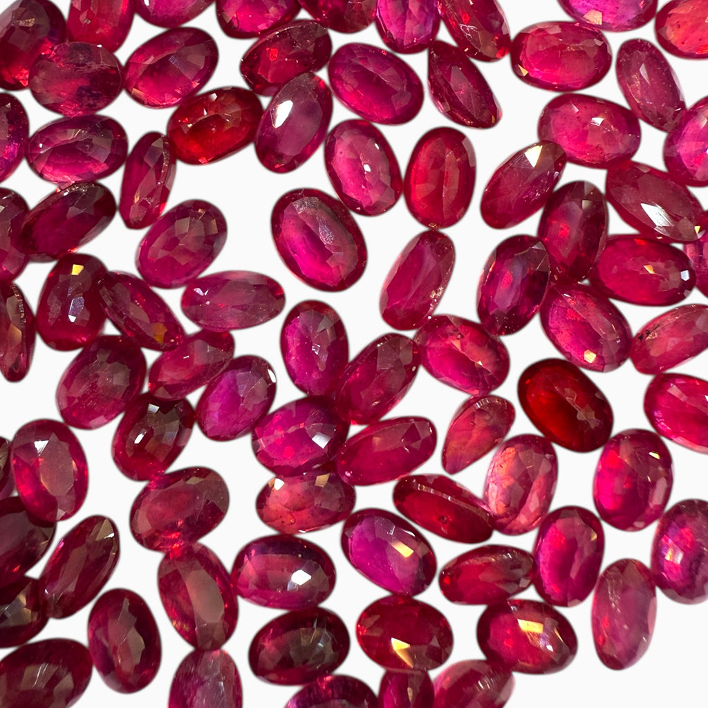 Ruby Oval Stone (GF) 6x4 mm Lot From 0.50 - 0.80 Carats Calibration