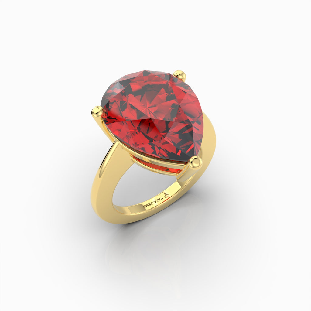 Natural Ruby Ring in Pear Shape - Mia