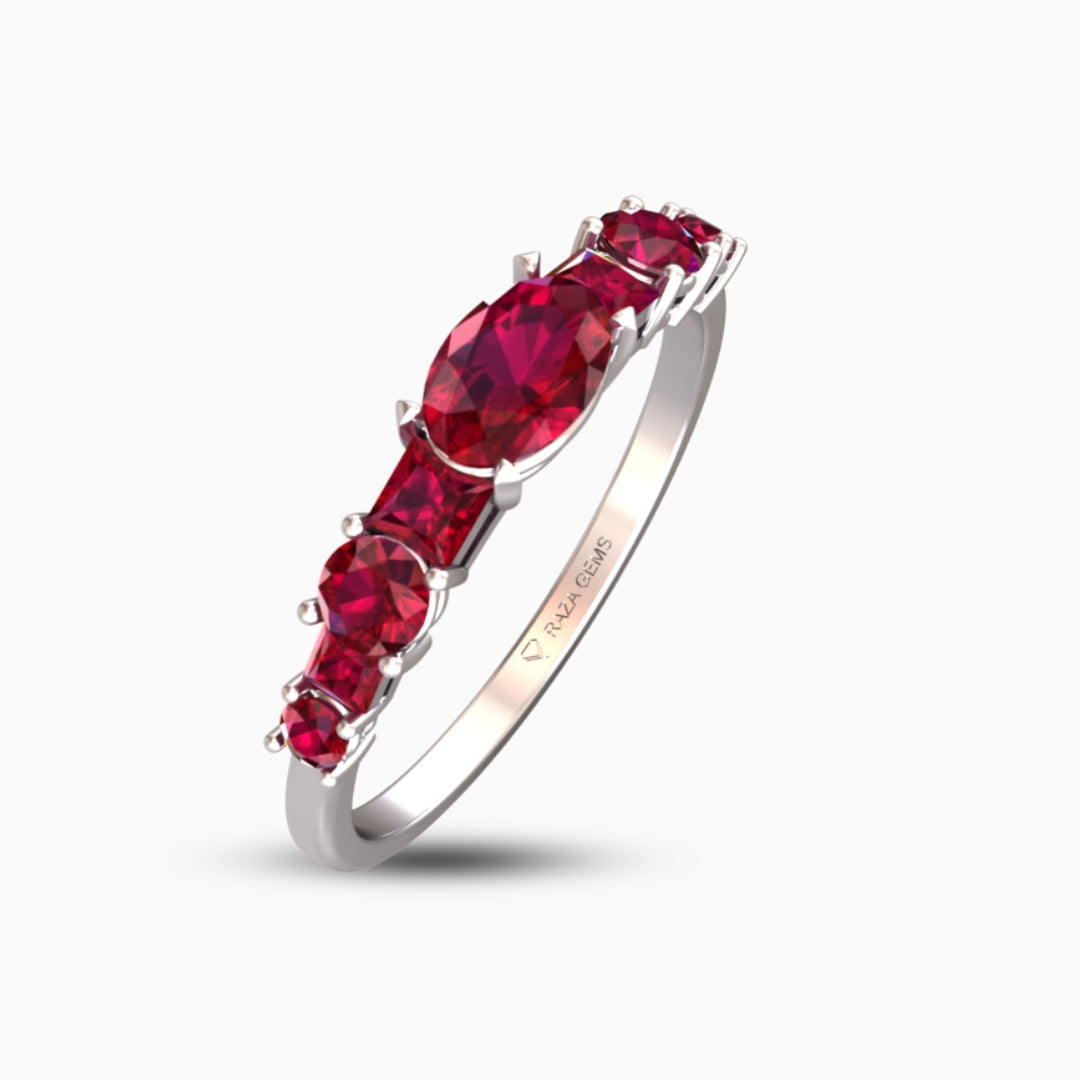 Ruby Ring 18K White Gold | Leila