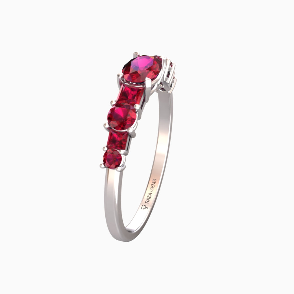 Ruby Ring 18K White Gold | Leila