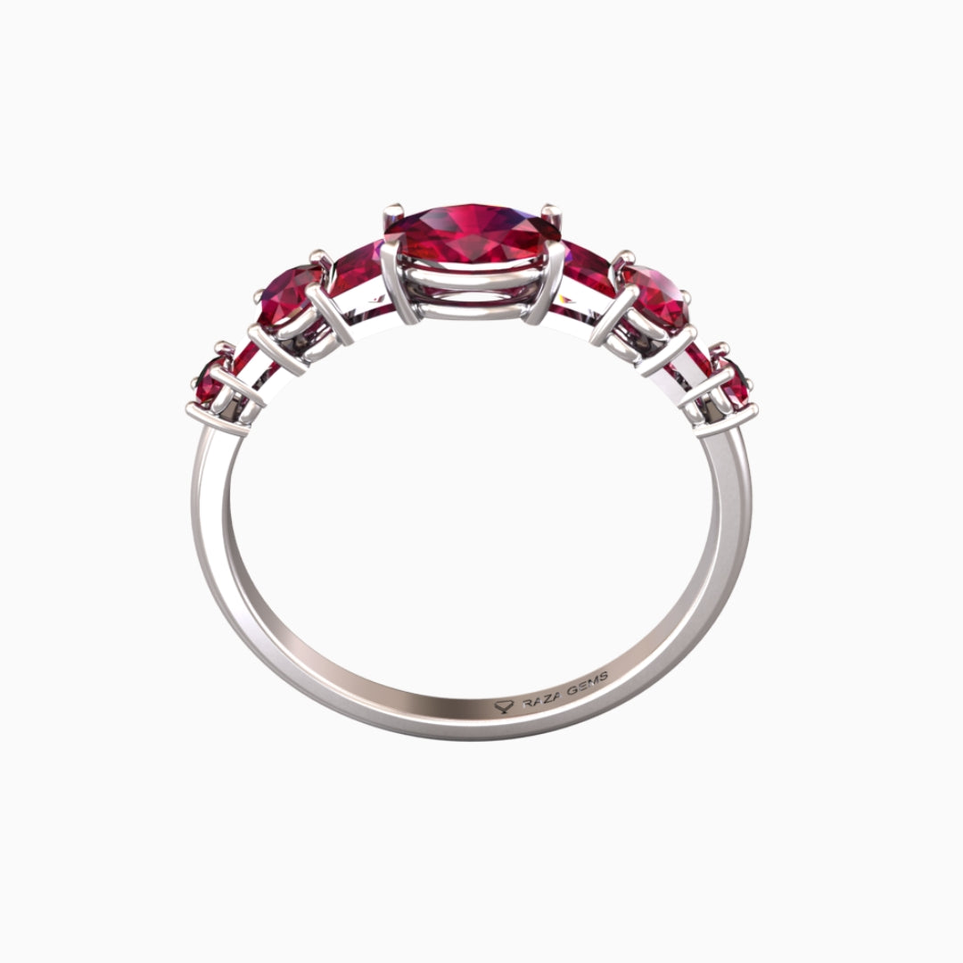 Ruby Ring 18K White Gold | Leila