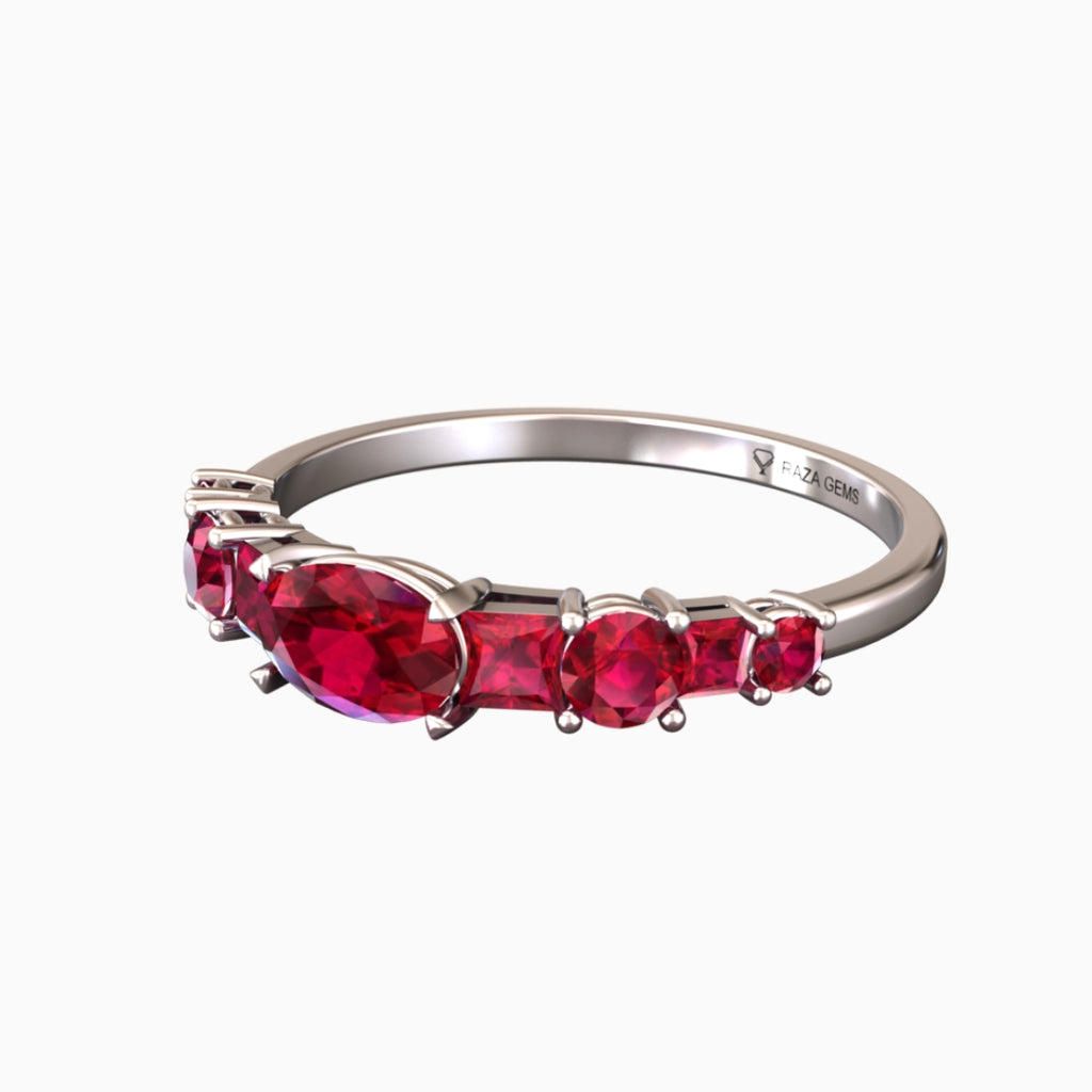 Ruby Ring 18K White Gold | Leila