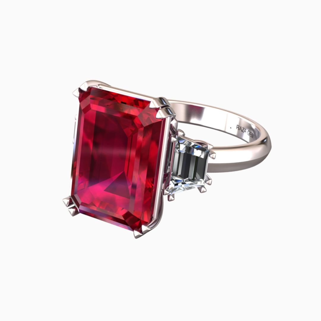 Ruby Ring 18K White Gold | Nadia
