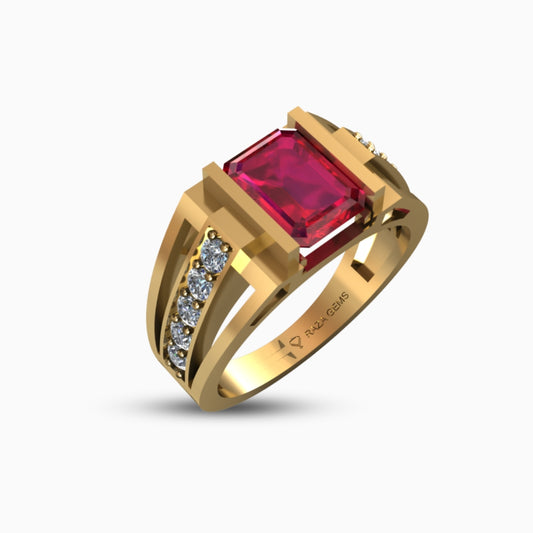 Ruby Ring 18K Yellow Gold | Rubab