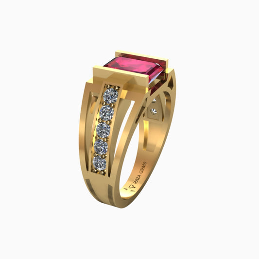 Ruby Ring 18K Yellow Gold | Rubab
