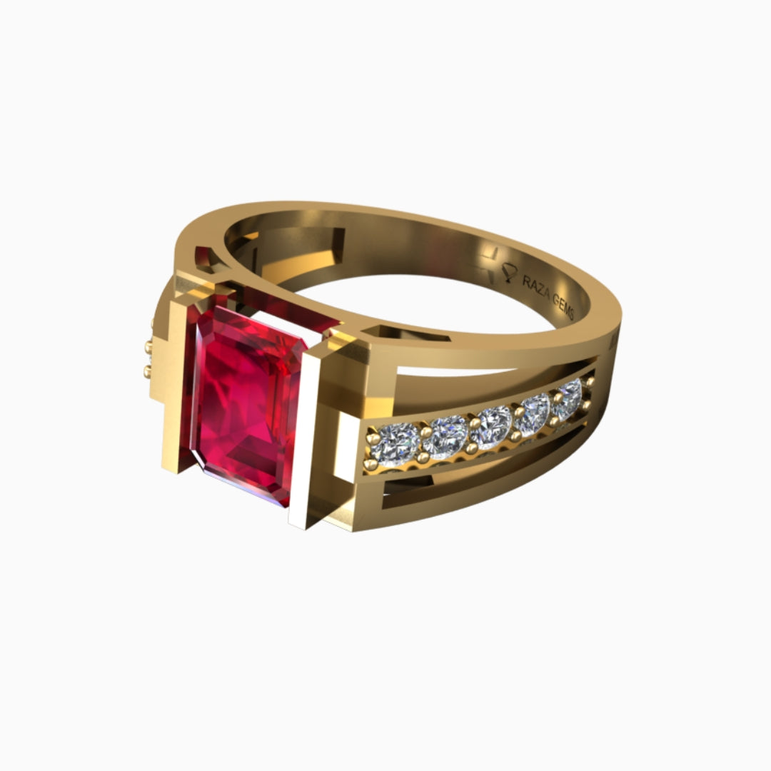 Ruby Ring 18K Yellow Gold | Rubab