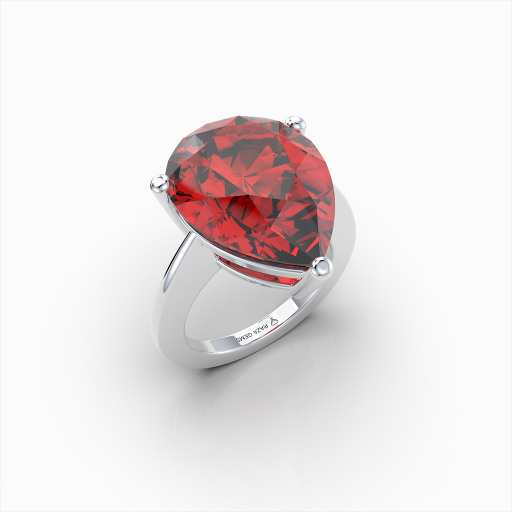 Natural Ruby Ring in Pear Shape - Mia