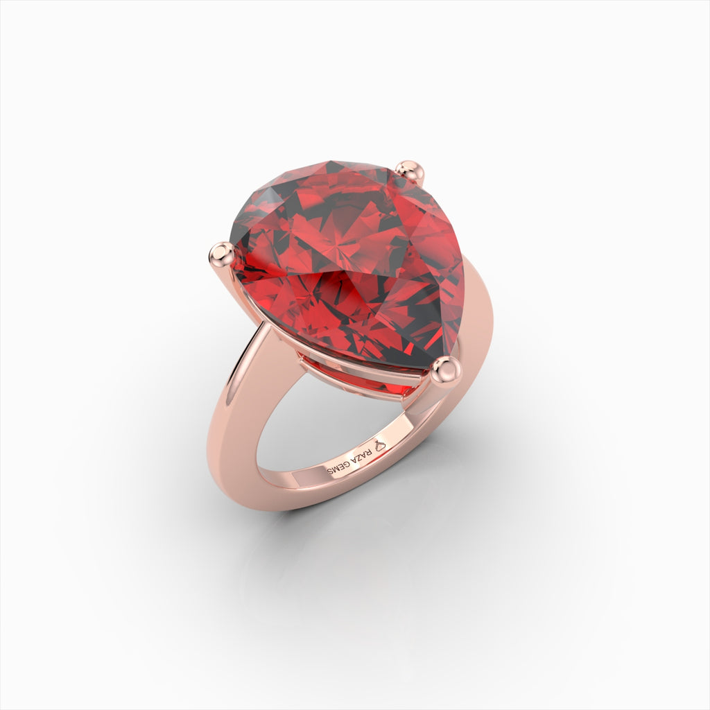 Natural Ruby Ring in Pear Shape - Mia