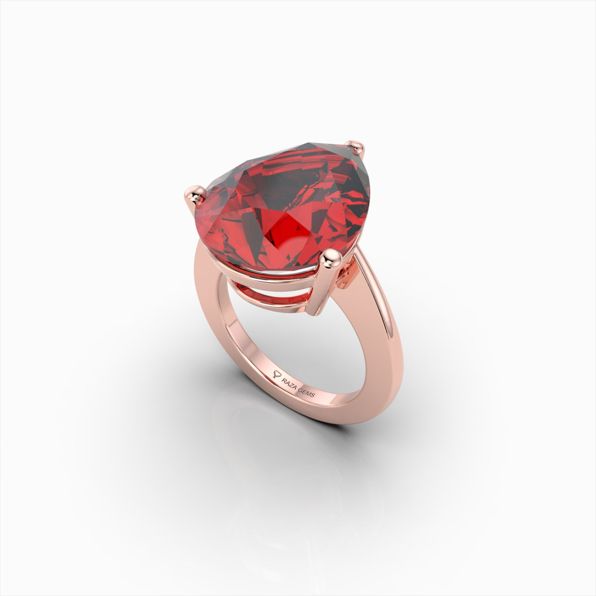 Natural Ruby Ring in Pear Shape - Mia