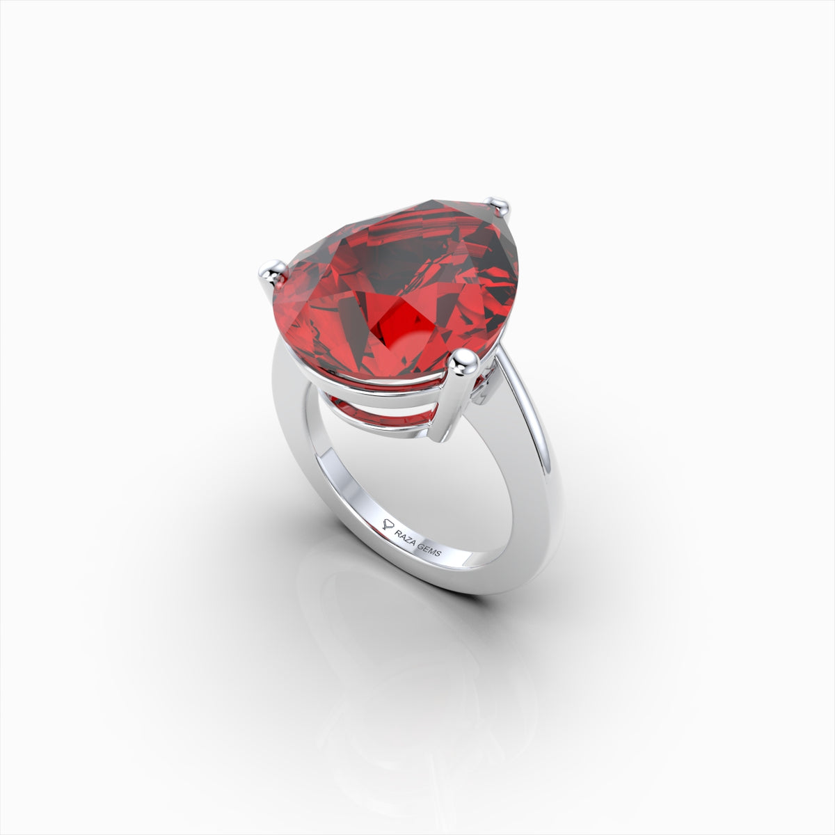 Natural Ruby Ring in Pear Shape - Mia
