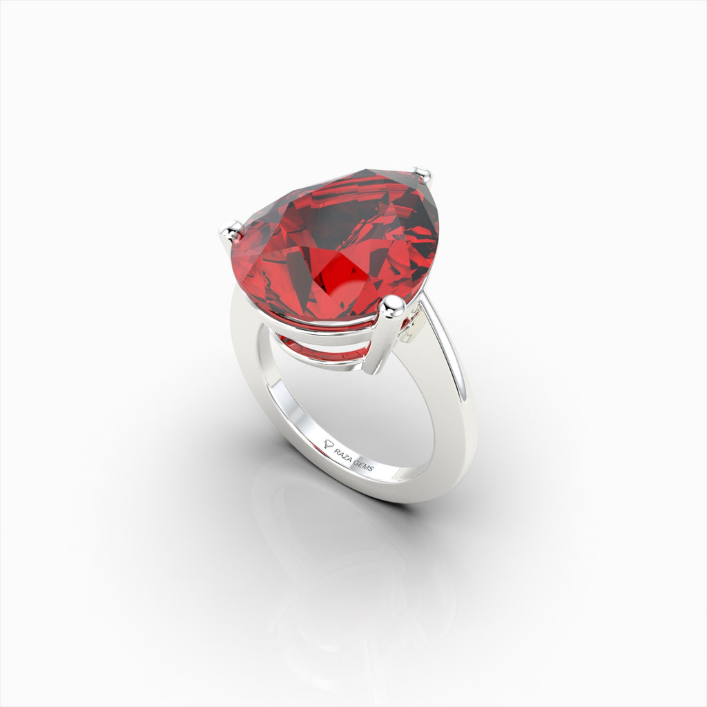 Natural Ruby Ring in Pear Shape - Mia