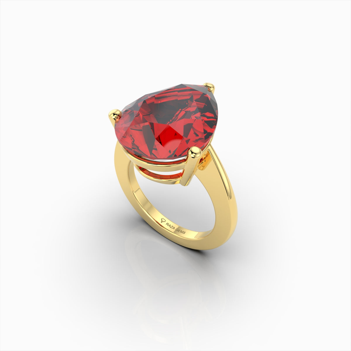 Natural Ruby Ring in Pear Shape - Mia