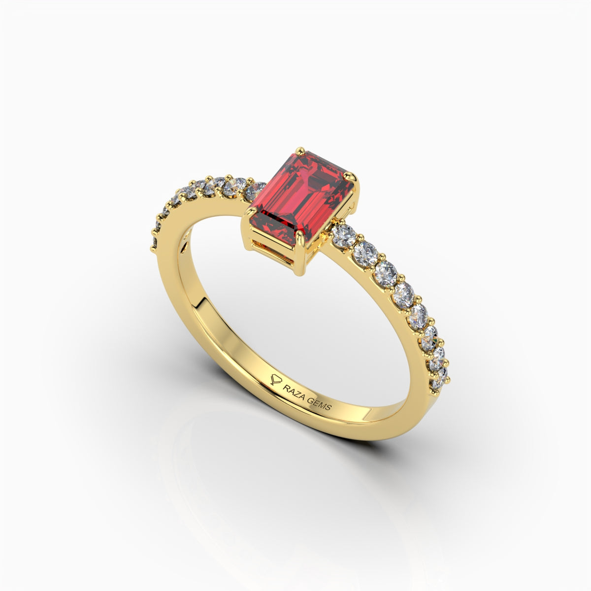 Natural Ruby Ring with Diamonds - Luna