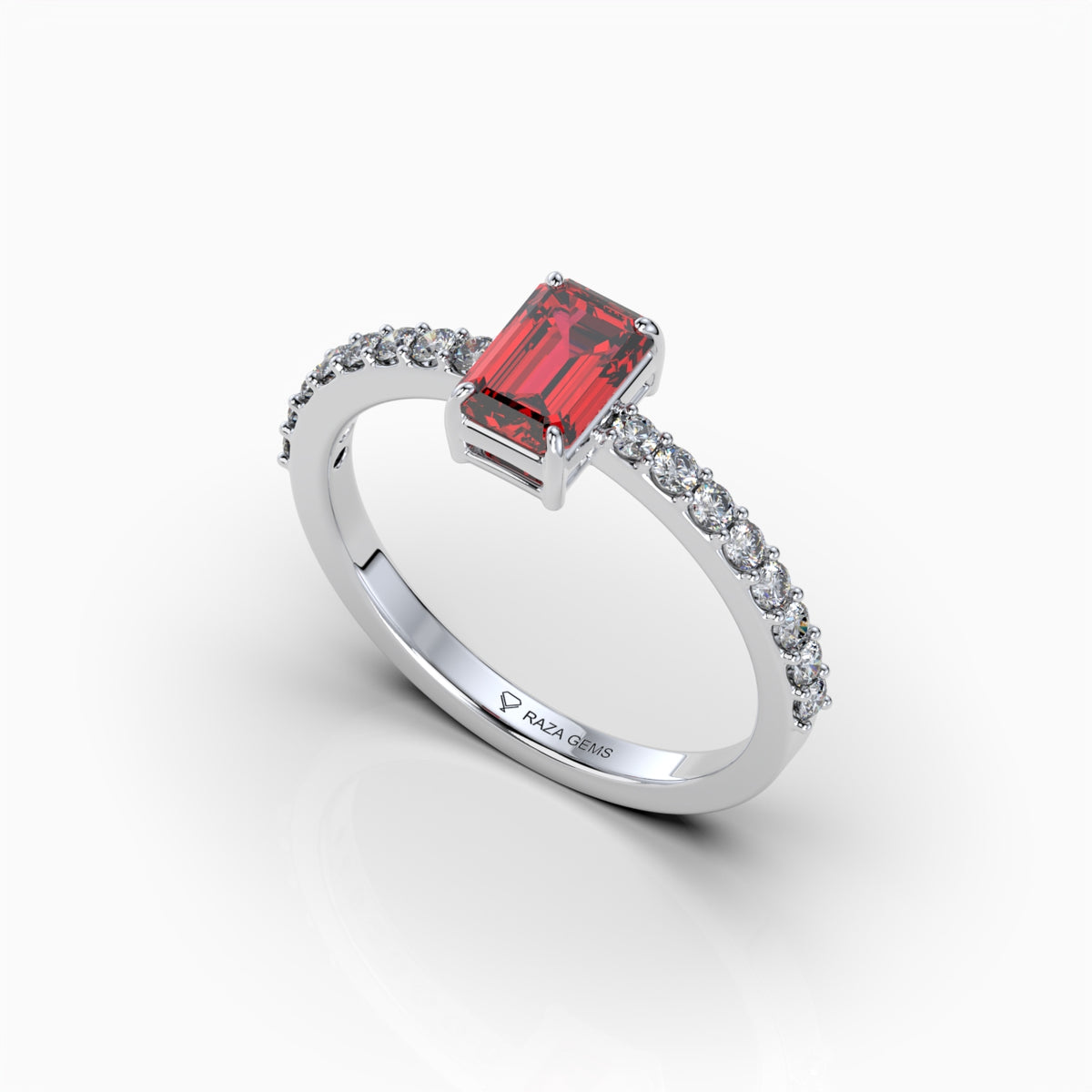Natural Ruby Ring with Diamonds - Luna