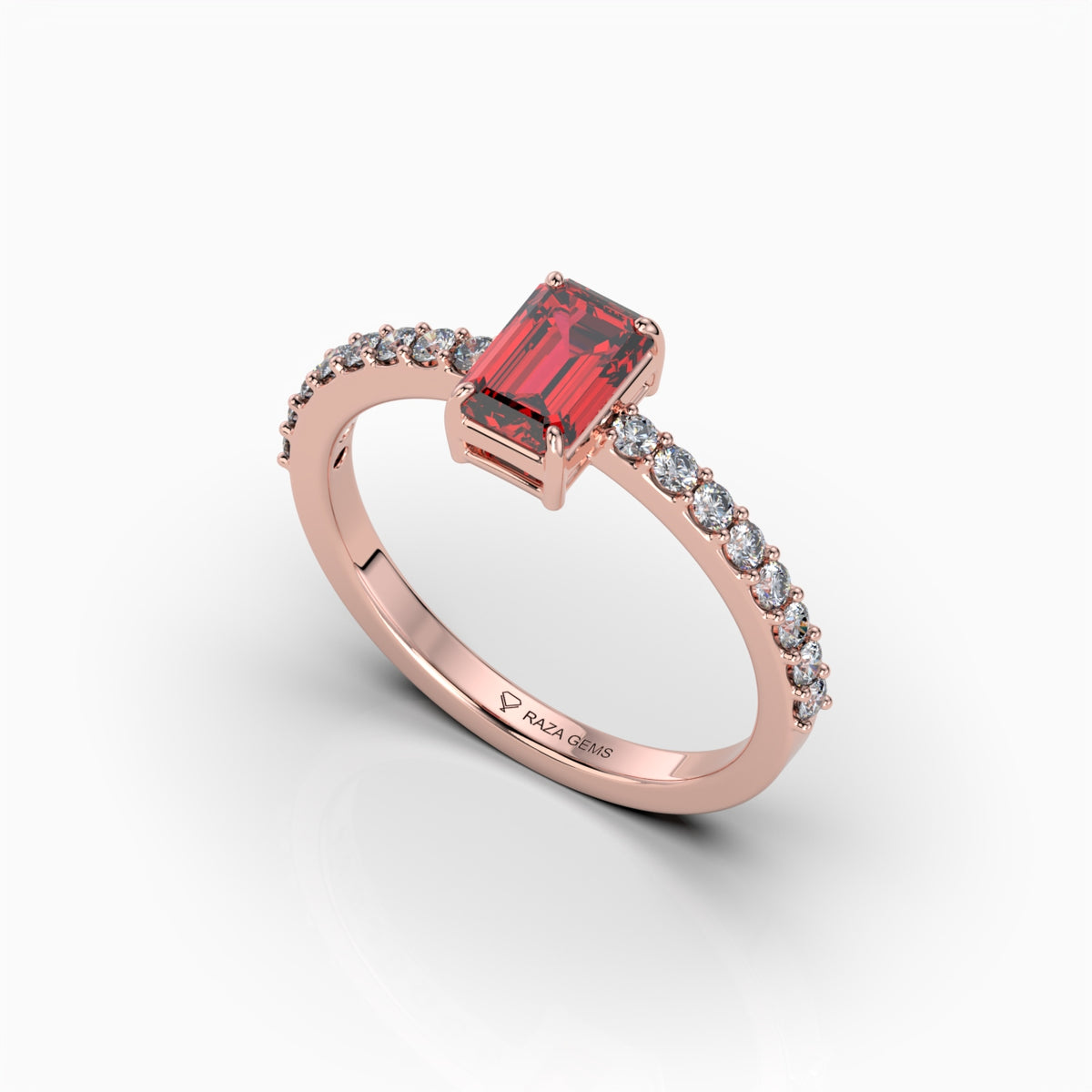 Natural Ruby Ring with Diamonds - Luna