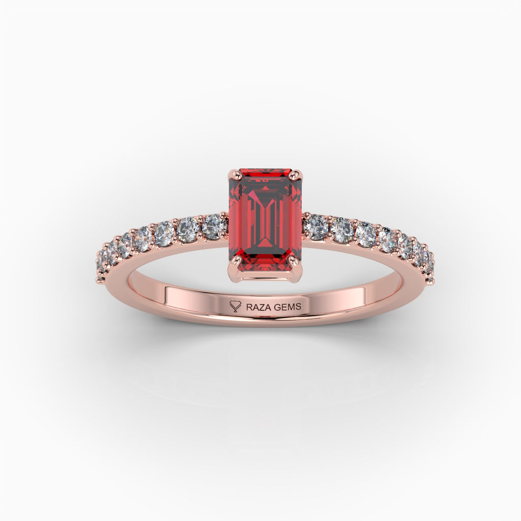 Natural Ruby Ring with Diamonds - Luna