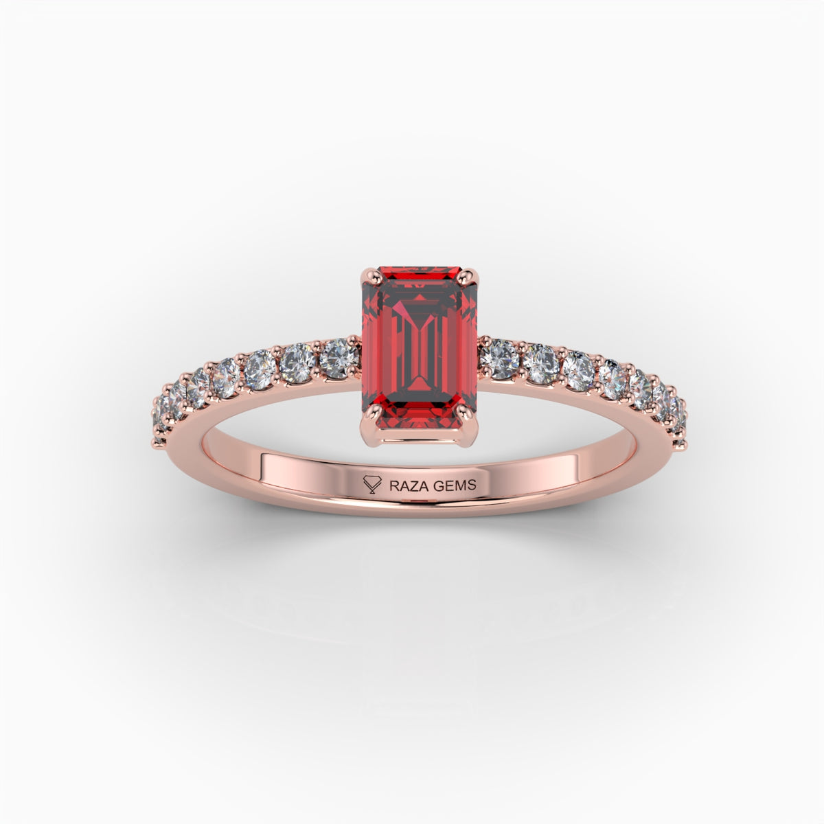 Natural Ruby Ring with Diamonds - Luna