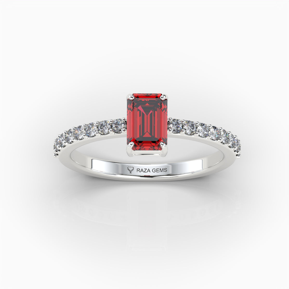 Natural Ruby Ring with Diamonds - Luna
