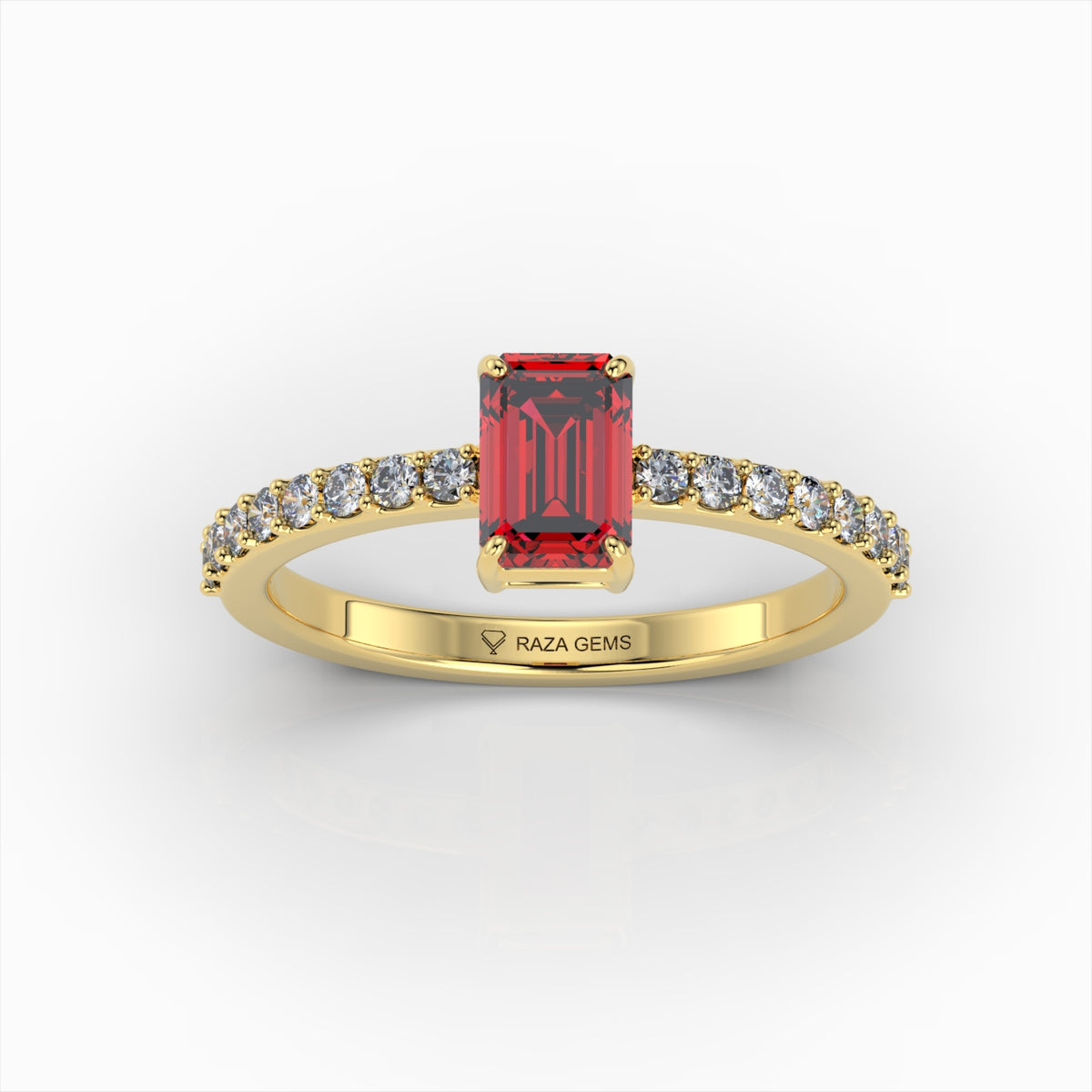 Natural Ruby Ring with Diamonds - Luna