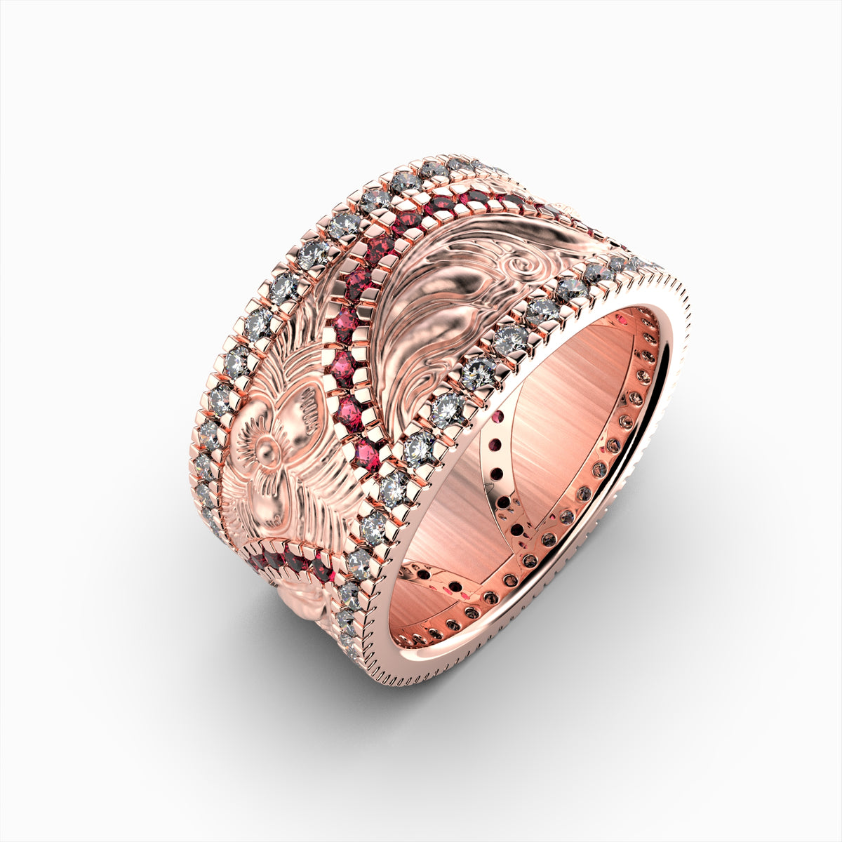 Natural Diamond and Ruby Ring Gold: Emiliana