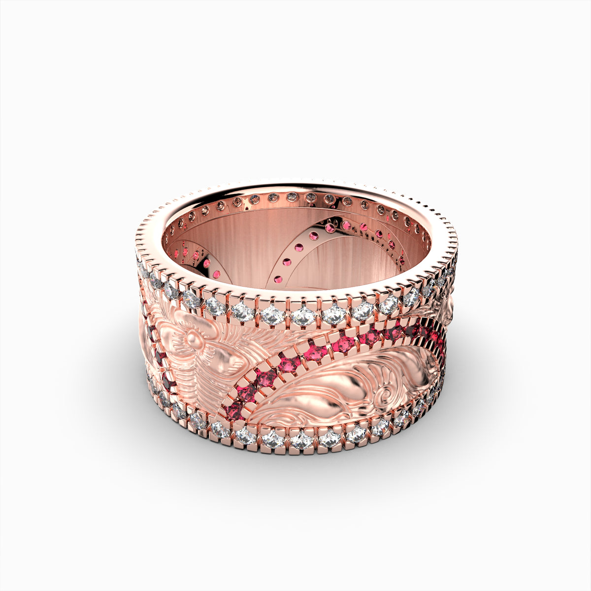 Natural Diamond and Ruby Ring Gold: Emiliana