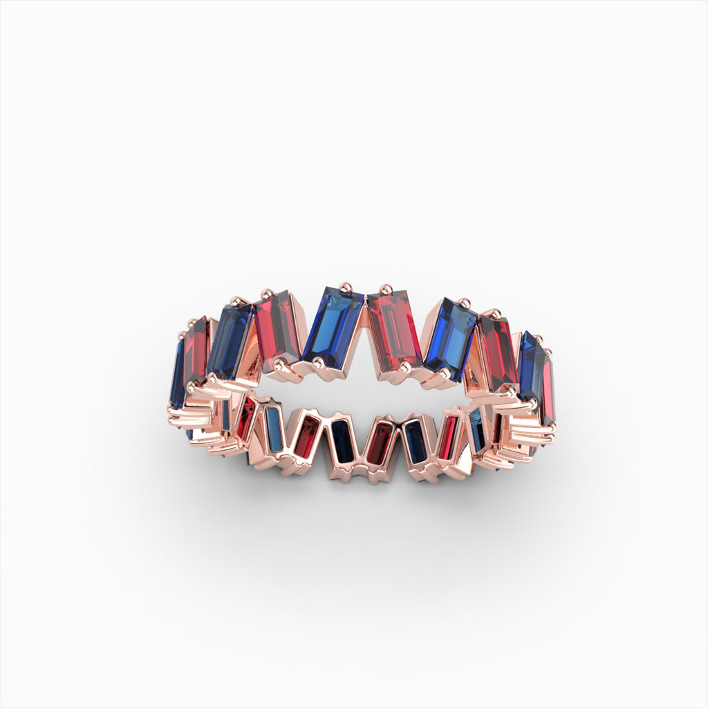 Natural Ruby and Aquamrine Ring in Gold - Belle