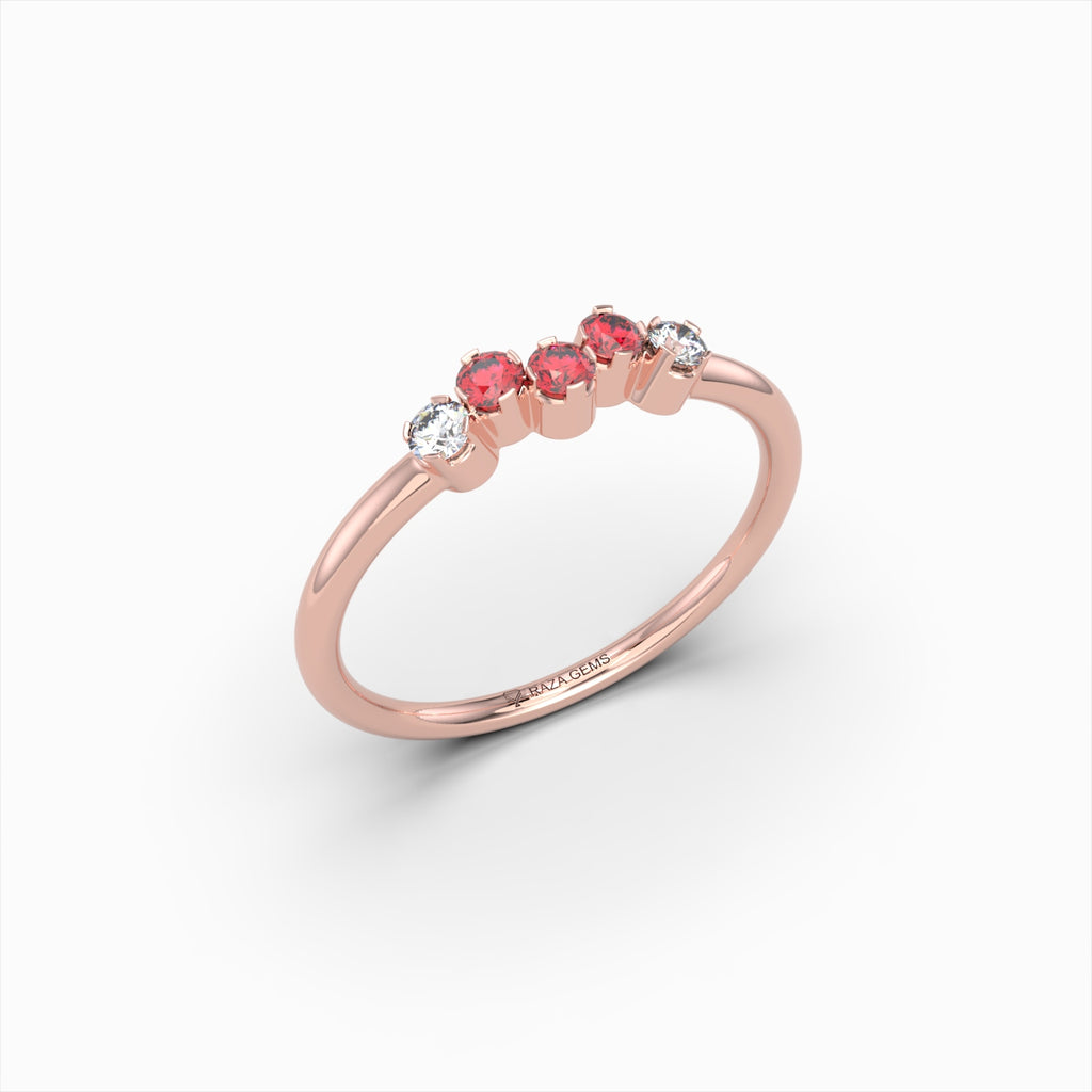 Natural Ruby and Diamond Ring in Gold - Joyce