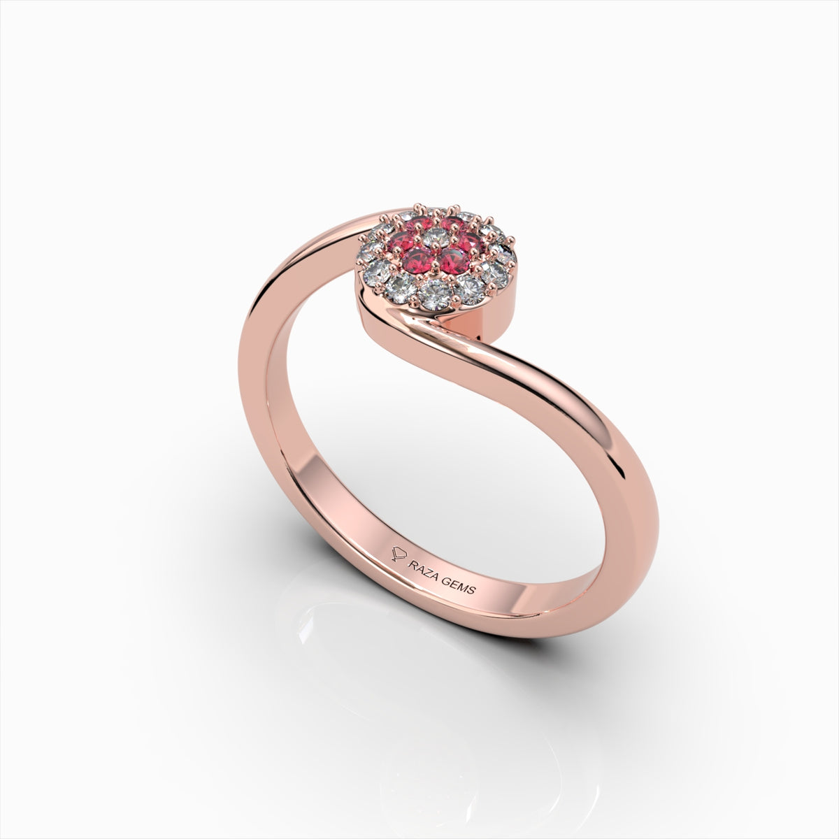 Natural Ruby and Diamond Ring in Gold - Emmeline