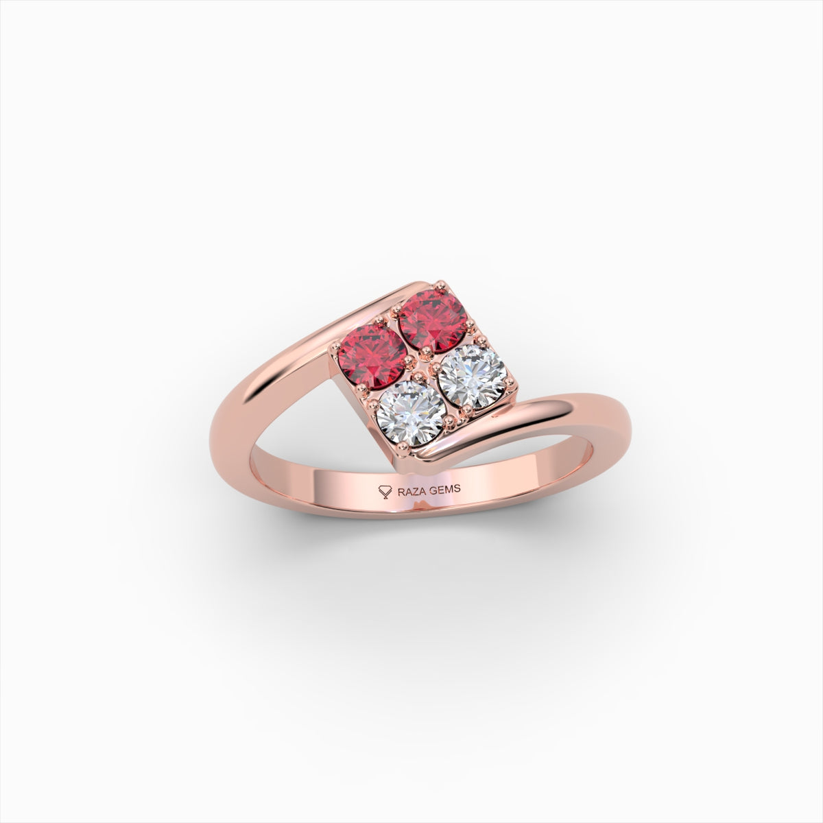 Natural Ruby and Diamond Ring in Gold - Aadhya