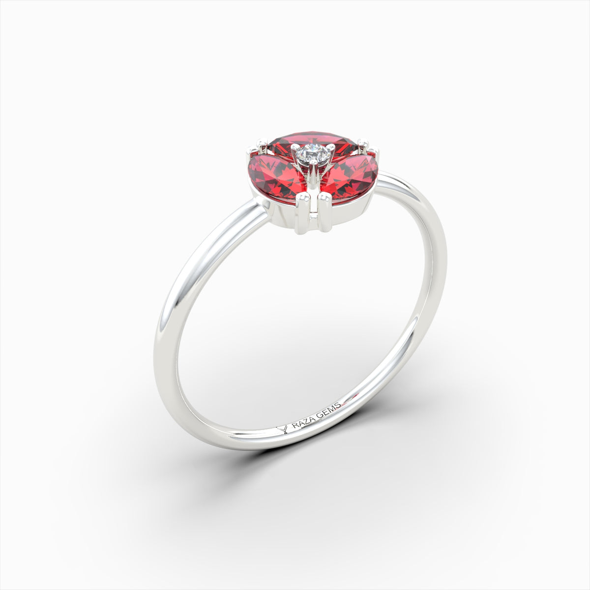 Natural Ruby and Diamond Ring in Gold - Barbara