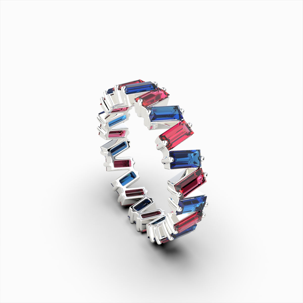 Natural Ruby and Aquamrine Ring in Gold - Belle