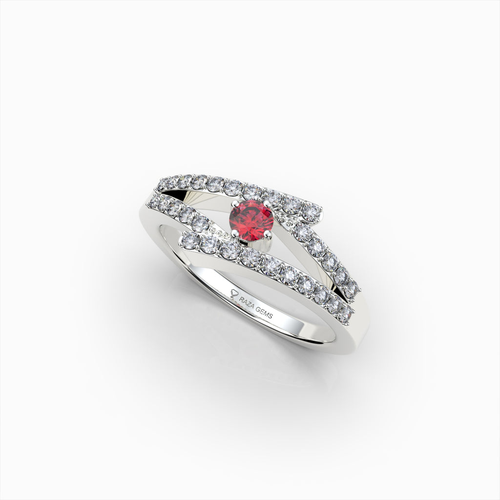 Natural Ruby and Diamond Ring in Gold - Saanvi
